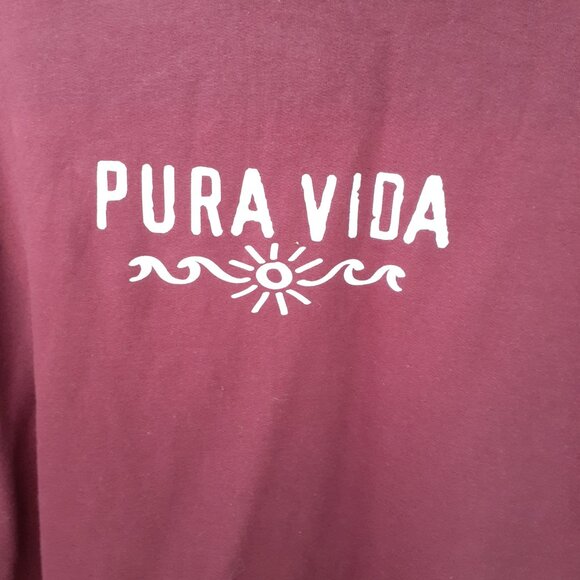 New XL Pura Vida Burgundy Red Pullover Hoodie - Picture 4 of 7